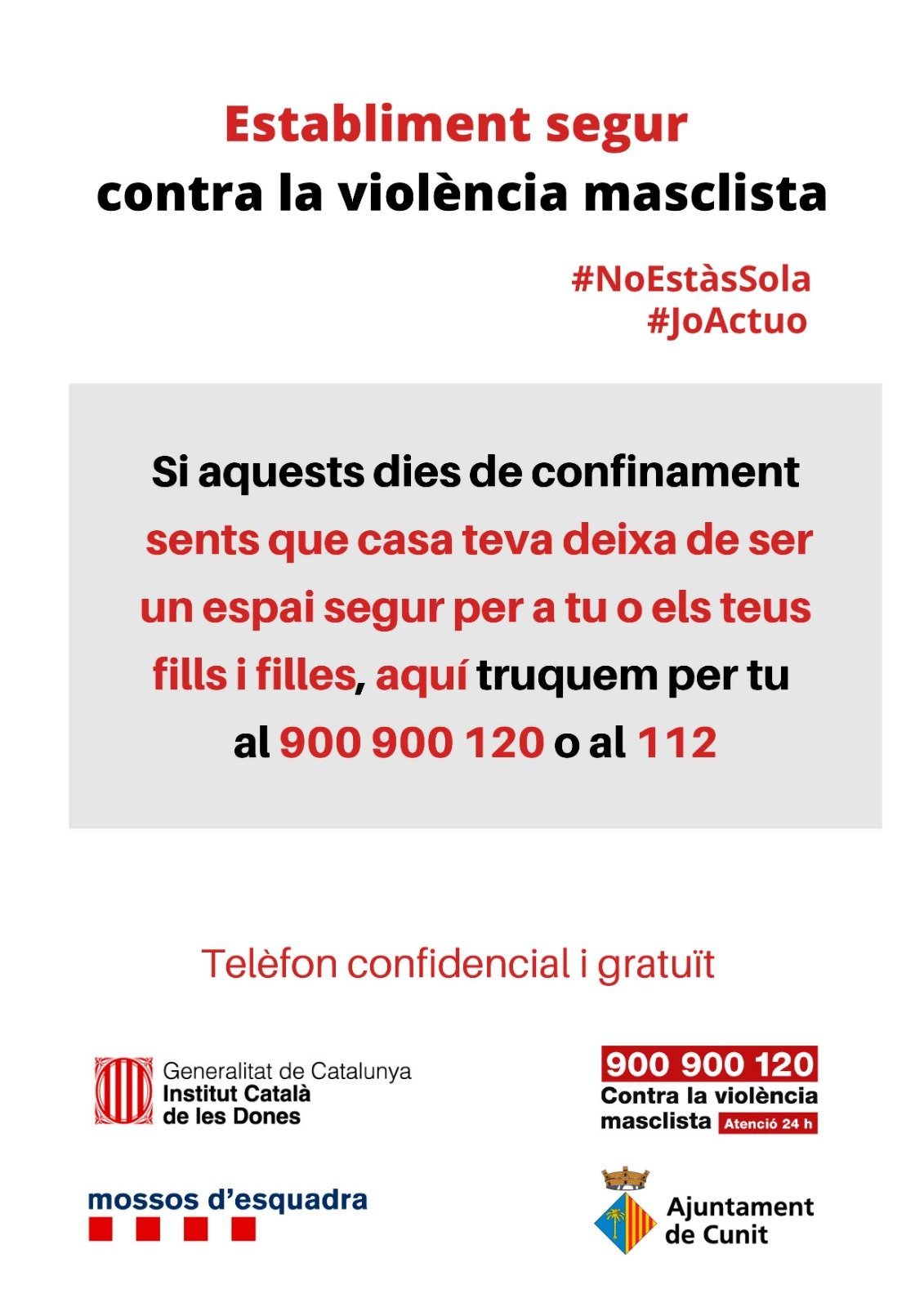 Read more about the article “Per un establiment segur contra la violència masclista”