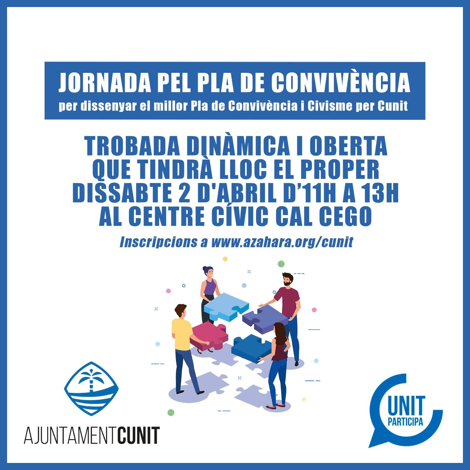 Read more about the article Jornada de participació per a elaborar el Pla de Convivència i Civisme de Cunit