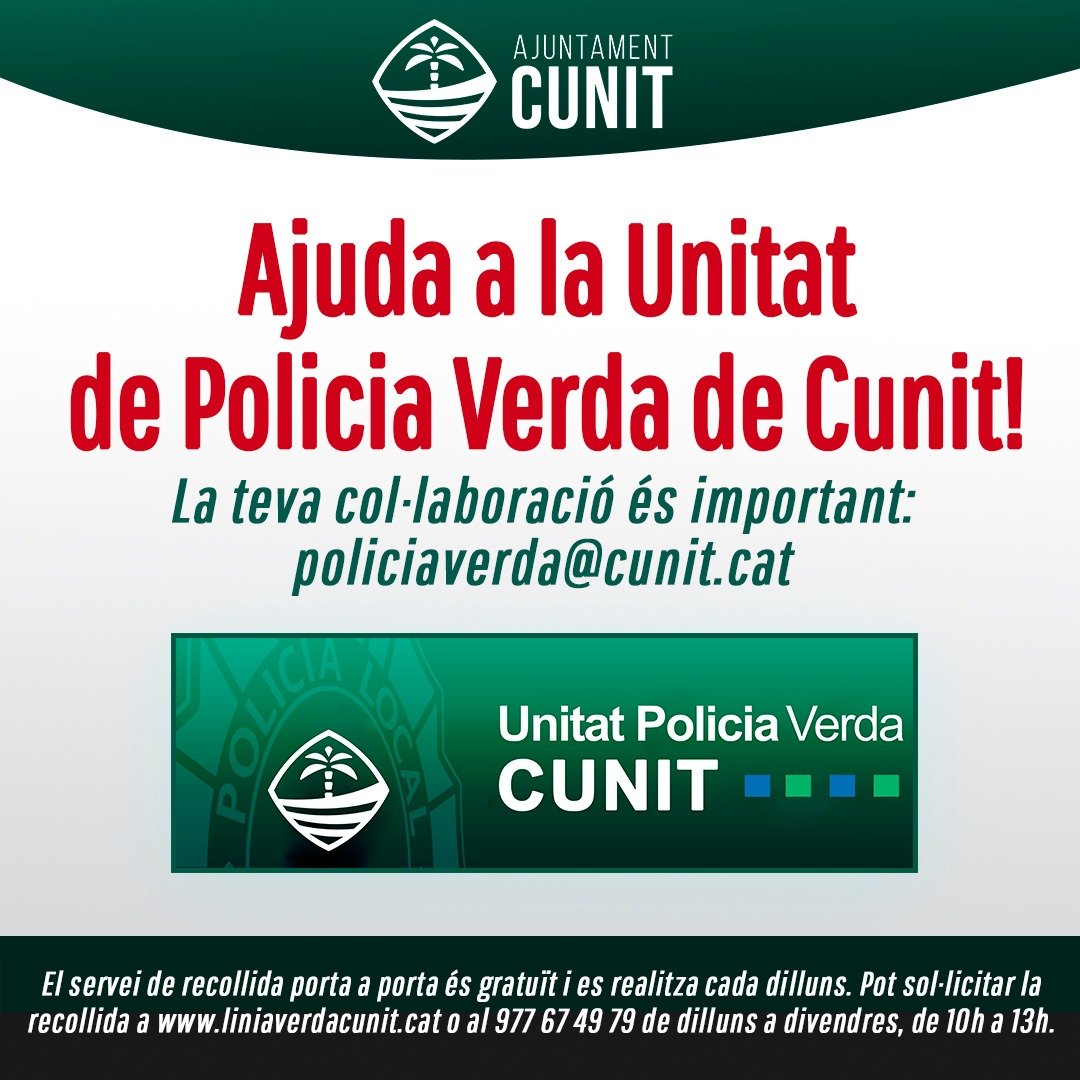 Read more about the article La Unitat de Policia Verda de Cunit aixeca 10 actes en un sol matí
