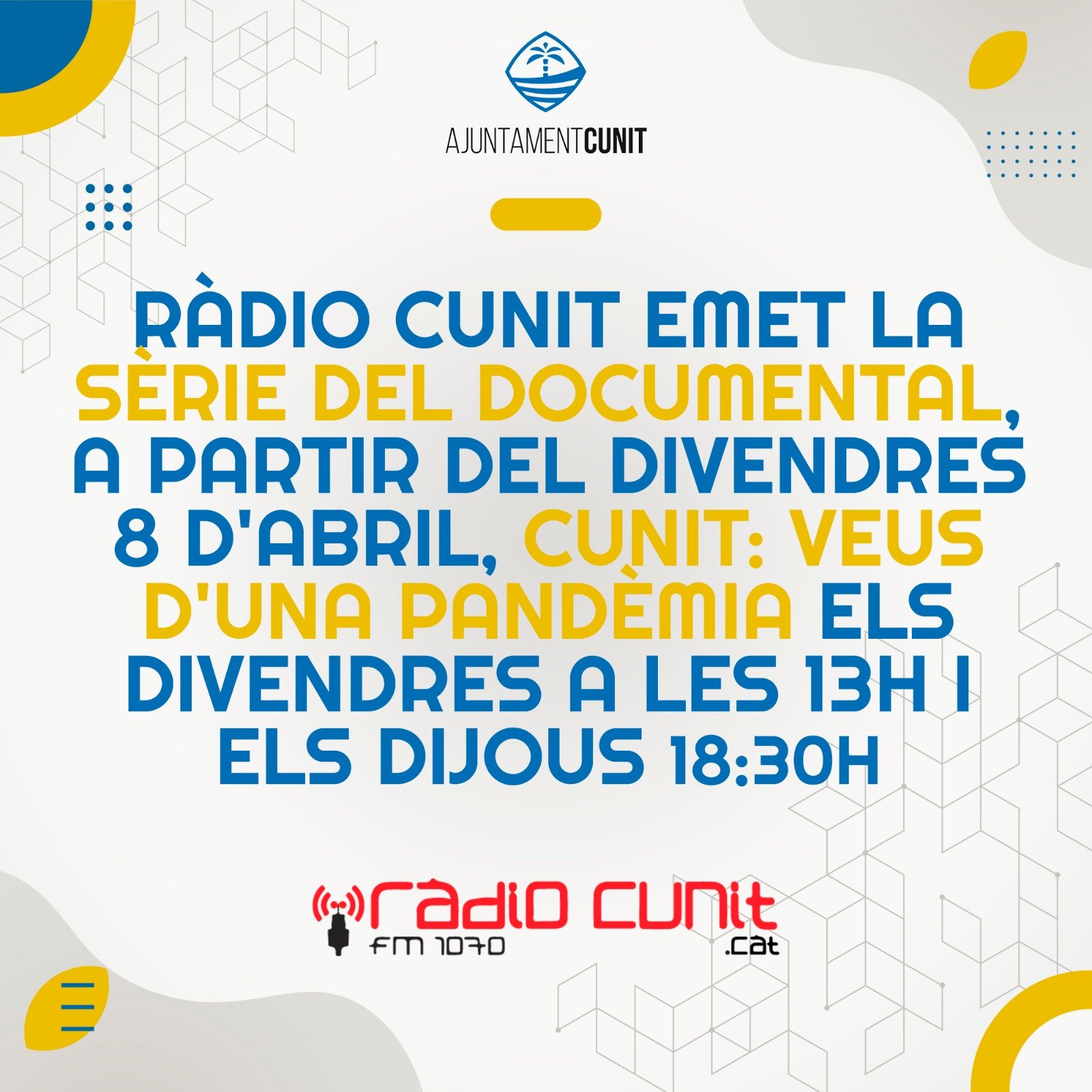 Read more about the article Ràdio Cunit estrena la sèrie documental “Cunit: veus d’una pandèmia”