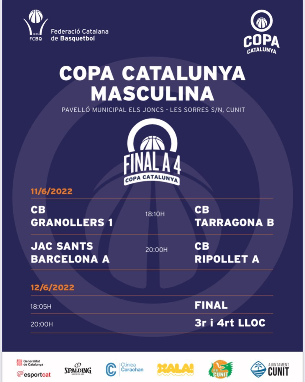Read more about the article Cunit acull la F4 de la copa Catalunya masculina 2021-2022