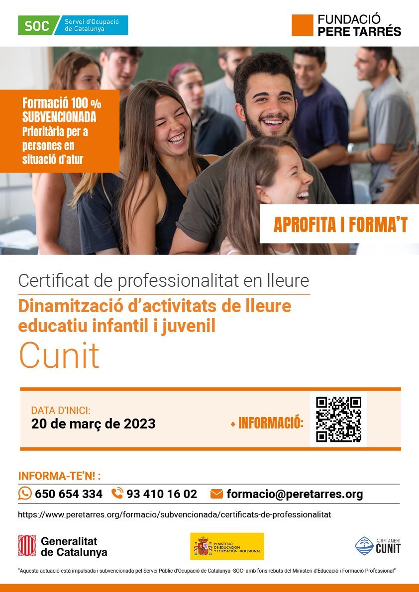 Read more about the article Certificat de Professionalitat en lleure – SOM Cunit- Apunta’t!
