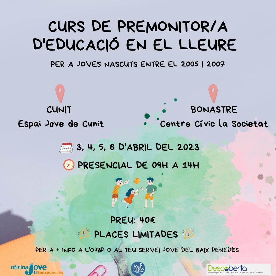 Read more about the article Preinscripcions al curs de Premonitor/a d’Educació en el Lleure